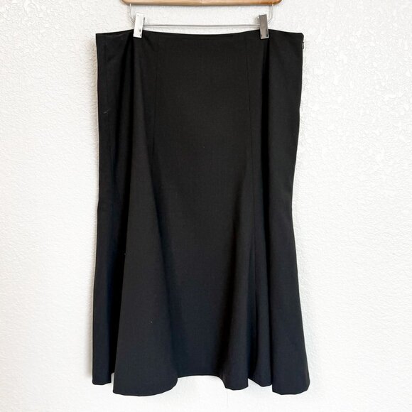 Lauren Ralph Lauren Wool Flare Skirt 16 Quiet Luxury Career Minimalist Academia - Picture 1 of 9